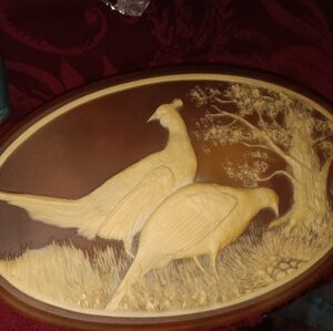 Oval Vintage Trinket Box Pheasants